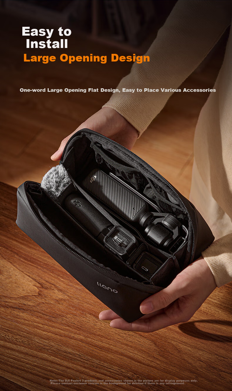Llano DJI Pocket 4/3 Storage Case All-in-One Camera Bag Pocket Gimbal Protective Box Multi-Accessory Handheld Portable Travel Hard Shell Shockproof Pressure-Resistant Water-Resistant Bag 4