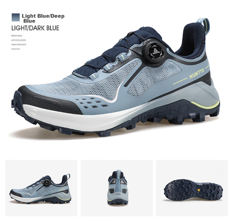 HUMTTO Mesh Hiking Shoes with Rotary Buckle Quick-Lace System, Men's Outdoor Comfortable Breathable Trekking Shoes, Black, Size 39 9