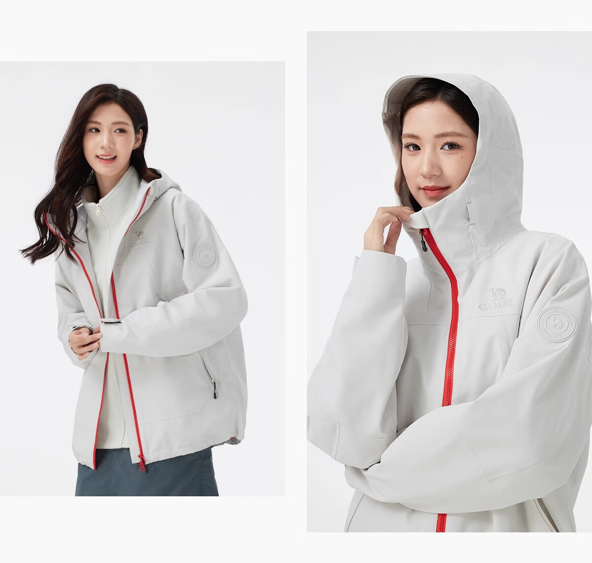 CAMEL [Wang Junkai Edition] Unisex 3-in-1 Waterproof Shell Jacket Outdoor Coat 35