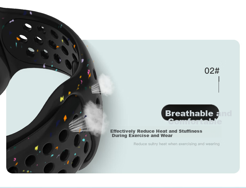 BHO Compatible Apple Watch Band for Apple Watch S12/S11, Breathable Sports Strap, IWatch S10/S9/8/7/6/SE3/Ultra4/3/2 Silicone Band 3