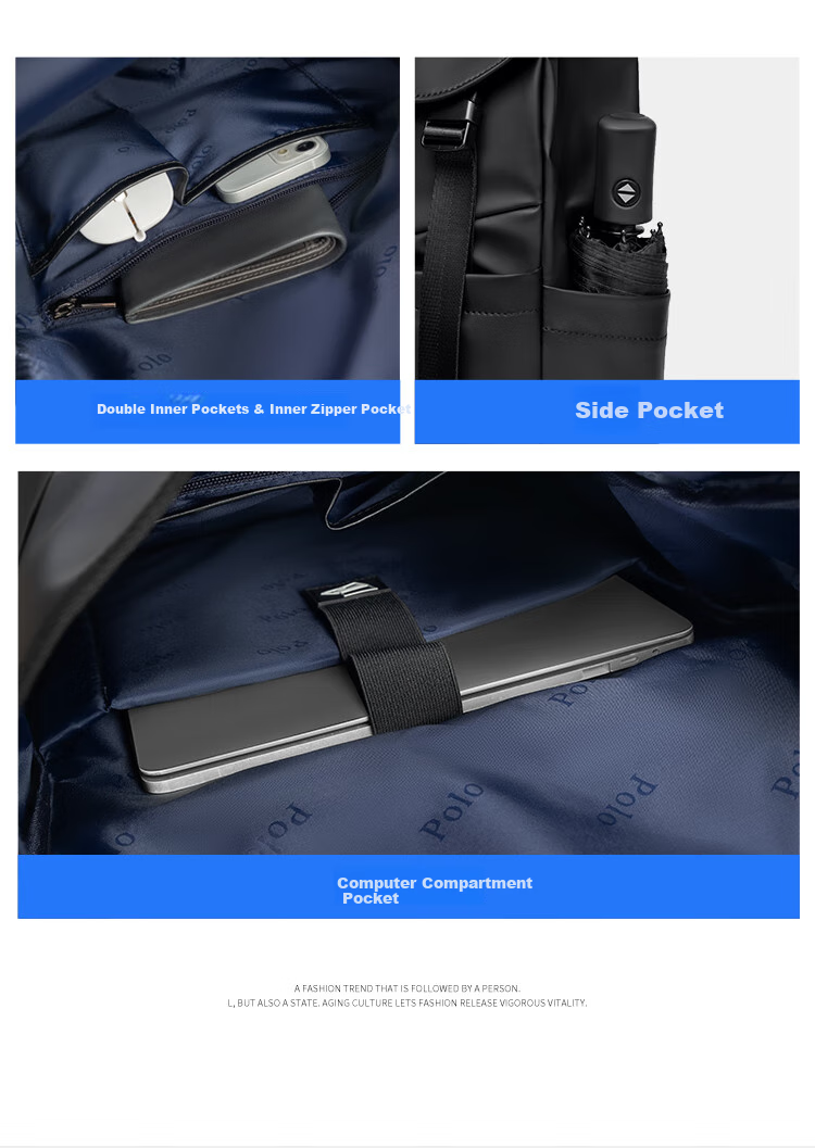 POLO Backpack for Men, Lightweight Travel Bag with Flip Cover, 16/17.3-Inch Laptop Bag, Business Trip Bag 10