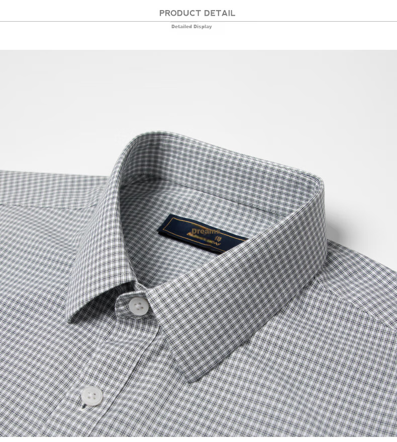 BLACKMONDAY Pure Cotton Plaid Shirt for Men, Short-Sleeved Thin Style, All-Cotton Liquid Ammonia Wrinkle-Resistant No-Iron Formal Business Casual Shirt 16