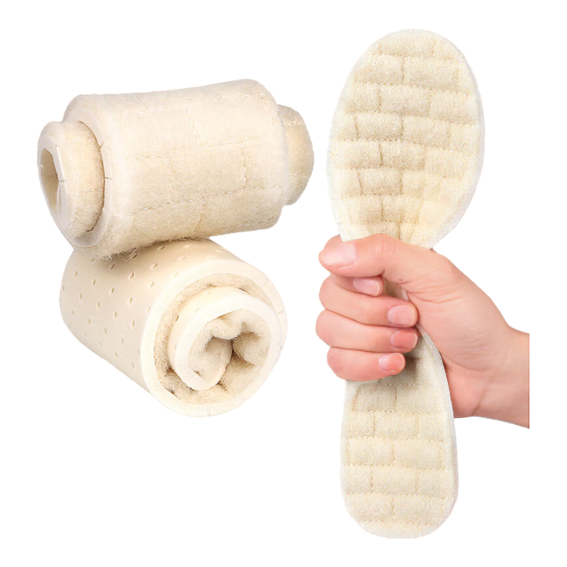 FOOTOPPO Wool Latex Warm Insoles Men Winter Plush Insoles Women Cold-Resistant Thickened Soft Plush Insoles Autumn Winter
