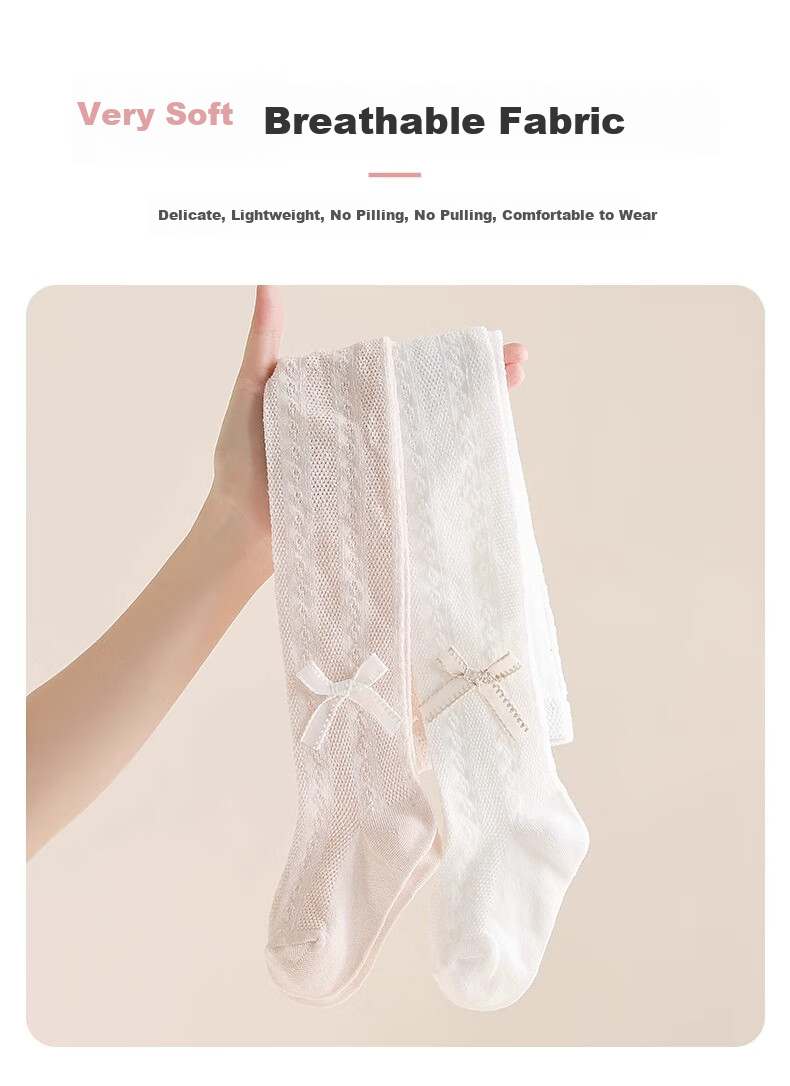Langsha Girls' Spring Summer Thin White Mesh Breathable Anti-Mosquito Tights Pantyhose 5