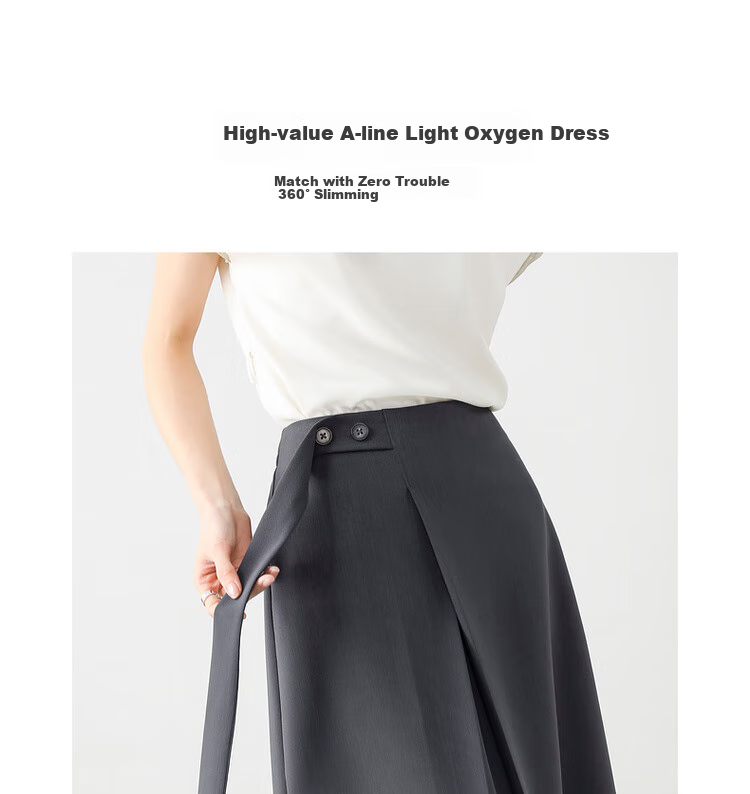 Sentubila Urban Commuter Skirt for Women, Summer Fashion A-Line High-Waisted Slimming Skirt, Apricot Color, XL Size 4