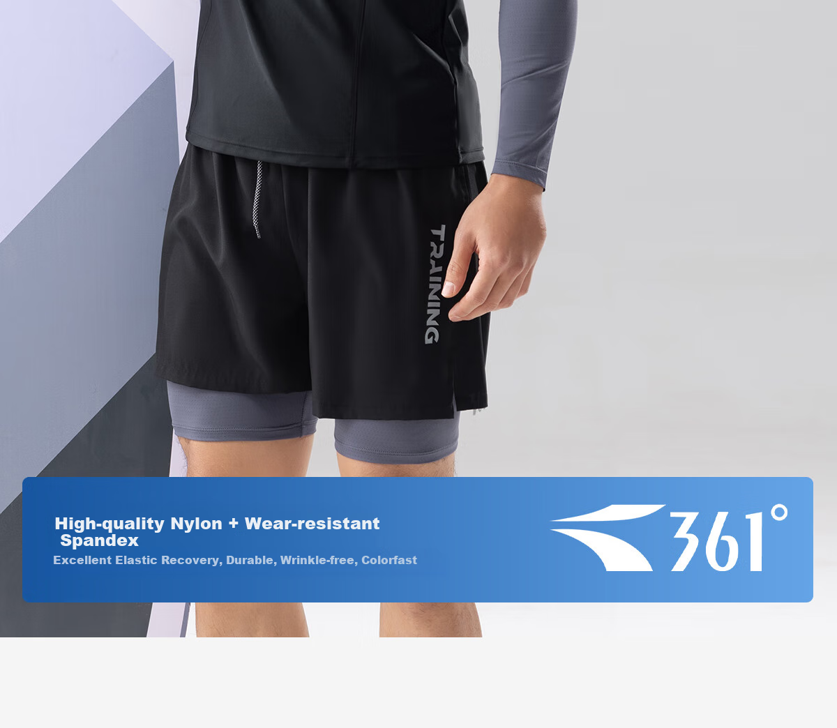 361° Men's Swim Trunks And Swimsuit Set, Fake Two-Piece Design to Prevent Embarrassment, Long-Sleeve Sun Protection, Vacation Hot Spring Swimming Gear 10