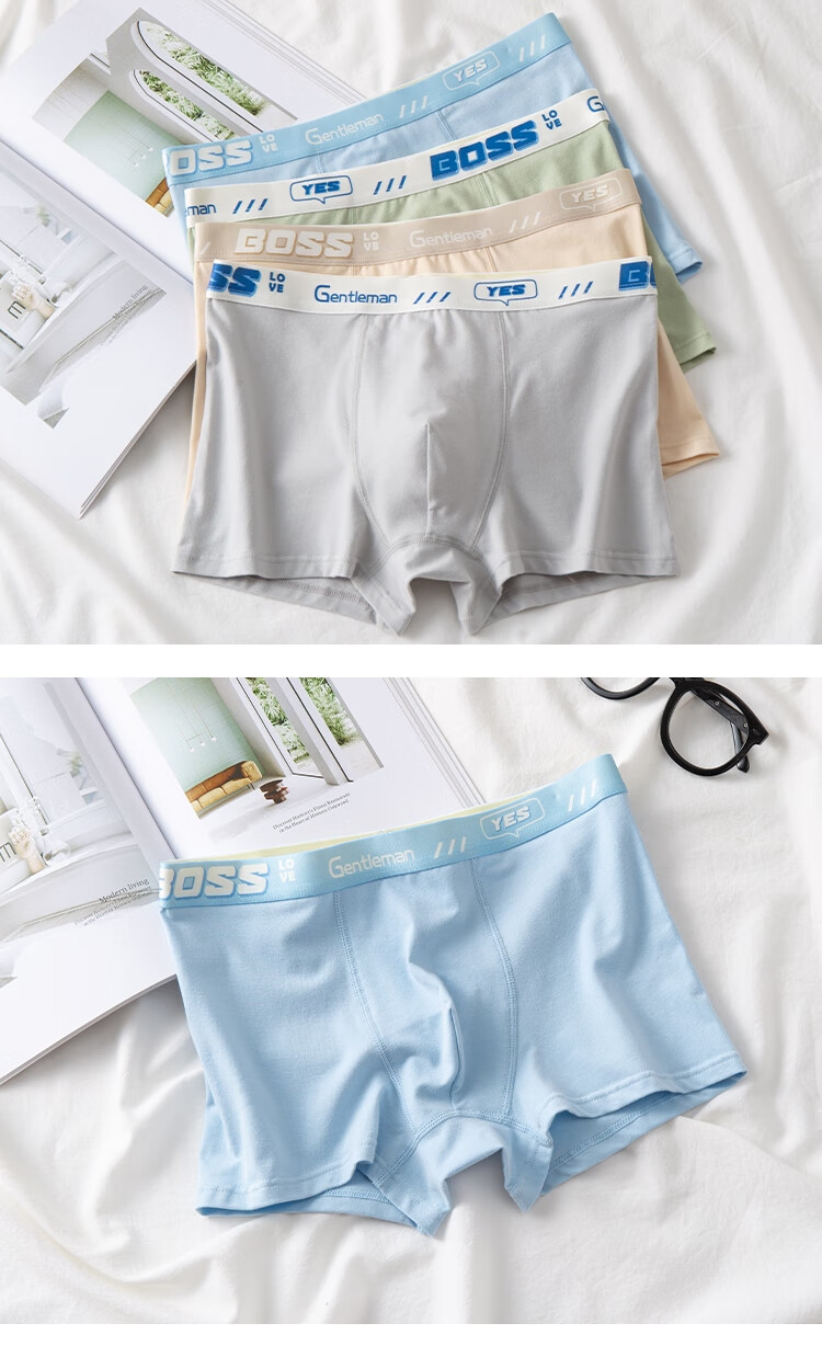 Dingguagua Youth Cotton Antibacterial Boxer Briefs for Boys, Teenagers, Middle School Students, Children's Four-Point Shorts 13