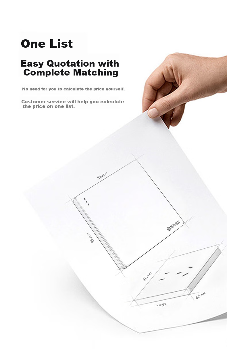 FDD Socket Panel, 86-Type Wall Power Switch, Concealed Recessed Five-Hole Socket, Frameless Large Panel, White, USB+Type-C Five-Hole [20W] White 14