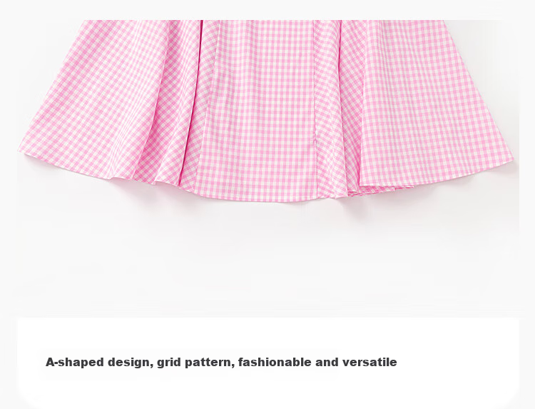 BALABALA Girls' Dress, Children's One-Piece Dress, 2025 Summer Style, for Young And Middle-Aged Children, Plaid Sleeveless Princess Dress, 208225111016 5
