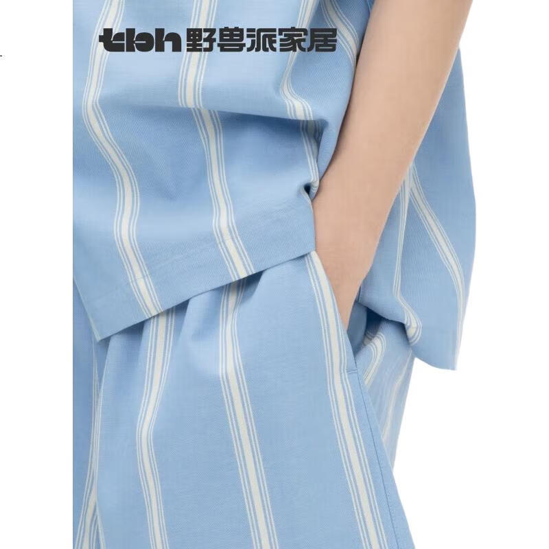Комплект домашней одежды tbh Celebrity-Inspired Soft Cotton Black Panther Tencel Cotton Loungewear Set, Short Style, Blue, M