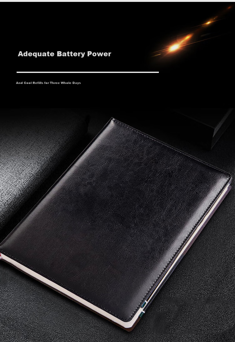 TANGO 16K Classic Business Leather Notebook, Simple Black, 120 Sheets, Soft Leather Cover, for Office Diary, Meeting Notes, Lesson Plan, Customizable, P0074 4