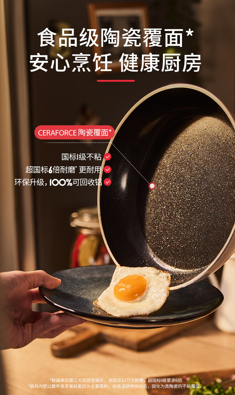 BALLARINI Non-Stick Pan with Titanium Ceramic Coating, Flat Bottom Pan for Induction Cooker, 24CM Laidro Series 3