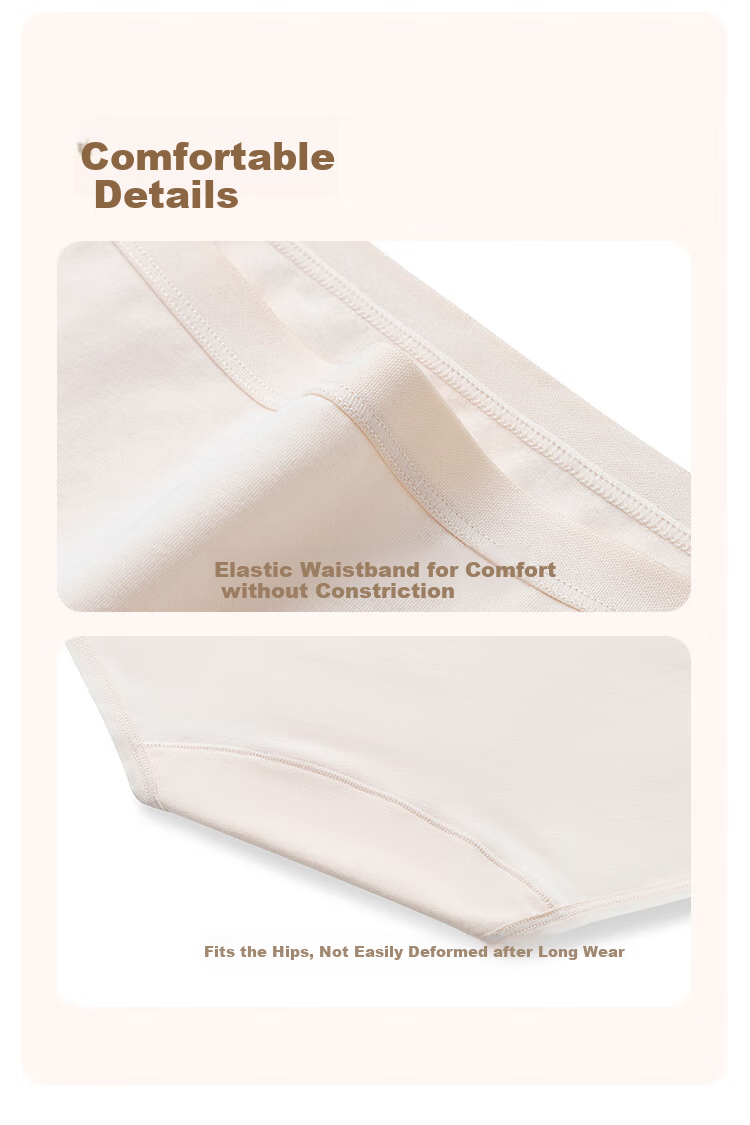Fulishaonv 60 Xinjiang Long-Staple Cotton Underwear, Extended Antibacterial Crotch, Breathable Triangle Panties, Light Green + Gray Purple + Lotus Pink, L 9