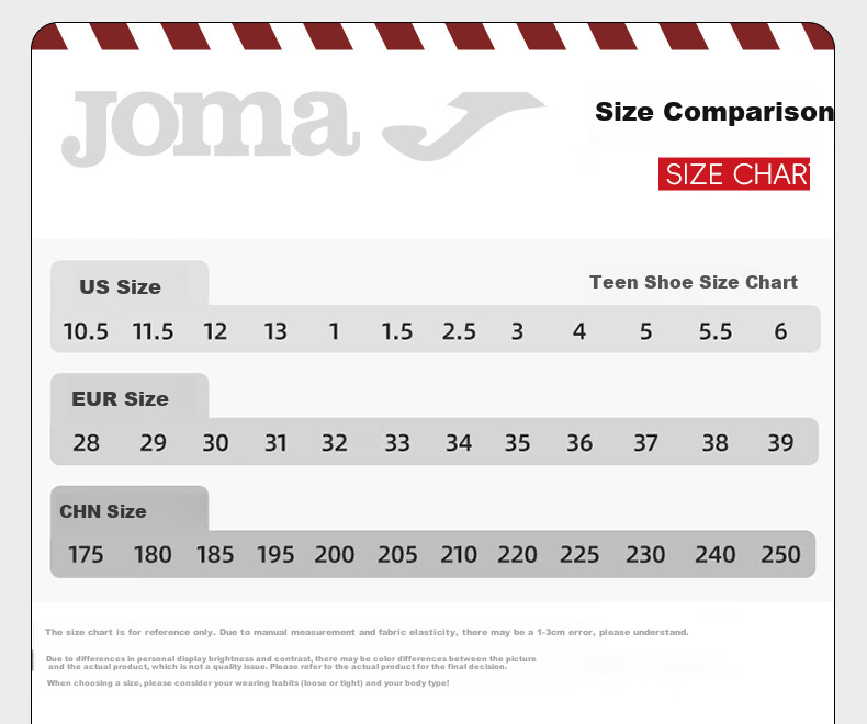 JOMA Children's Soccer Shoes with TF Turf Studs for Competition And Training, Ages 6-12, Red/white, Size 32 (200mm) 11