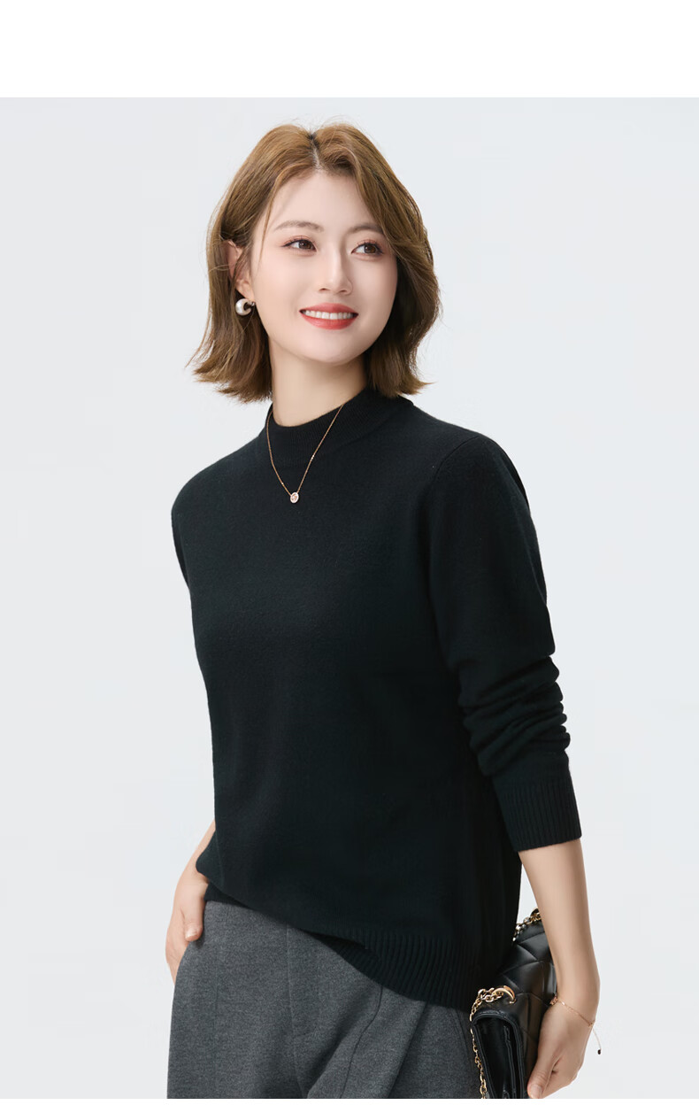 Romon Pure Cashmere Women's Lightweight Half Turtleneck Pullover Knit Sweater Autumn Winter 5