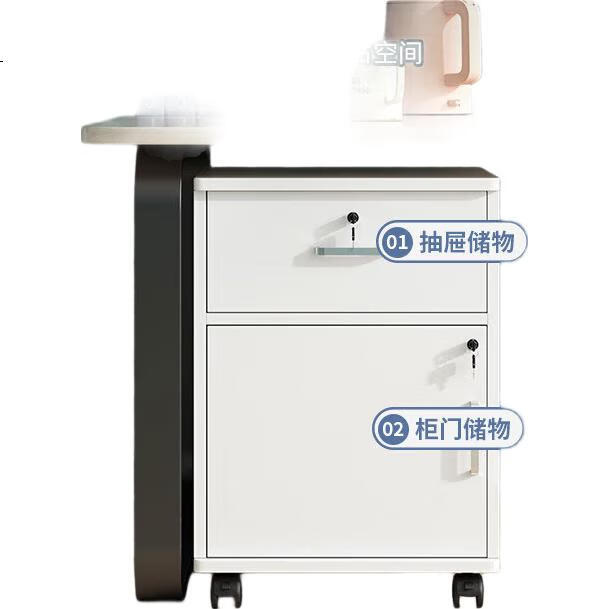 Шкаф для документов OLENOUFENG, офисный тумба под стол, шкаф для хранения документов с замком, передвижной маленький шкаф, цвет дуба, три ящика, одна дверца, 60*34*58 см