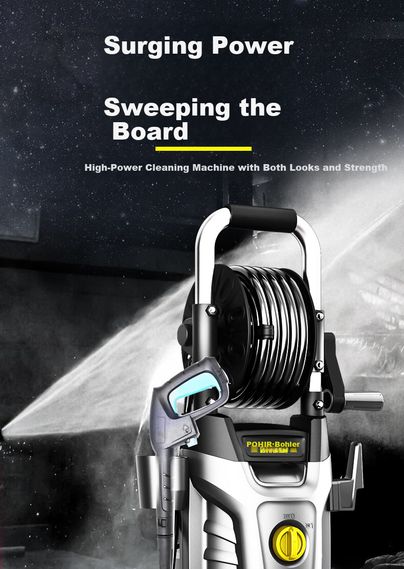 POHIR Car Washing Machine High-Pressure Water Gun, Household 220V Car Washer, Powerful Floor Cleaning Machine for Courtyard [Best-Selling Product] 1