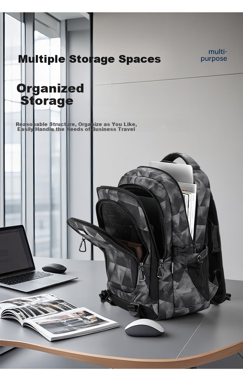 Edison Backpack for Men, Large Capacity Travel Backpack, Water-Resistant Schoolbag for Middle School, High School And College Students K053-7G 6