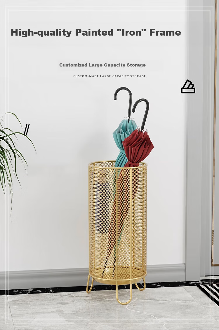 AEY Umbrella Storage Rack, Hotel Lobby Office Umbrella Holder, Hollow Umbrella Stand, Large Black 30*30*55 1