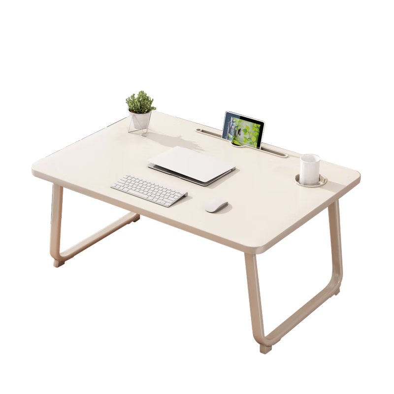 NVV Bed Laptop Desk, Foldable Bed Desk with Notebook Stand, Lazy Student Study Writing Dorm Small Table, Bay Window Dining Table NP-18S Large Size
