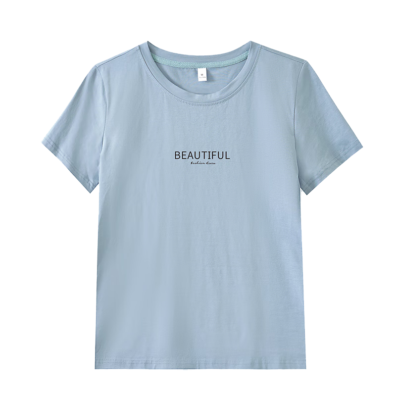 Woodpecker Women's Pure Cotton Short Sleeve T-Shirt Summer Printed Fashion Round Neck Slim Fit Simple Half Sleeve Top White 3XL
