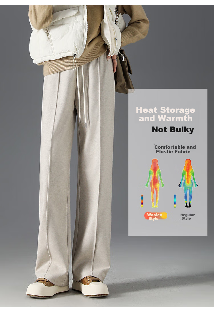 Dme [Mid-Rise Design to Make Legs Look Straight And Long] Relaxed Loose-Fitting Wide-Leg Pants, Soft And Skin-Friendly Glutinous Rice Pants 4