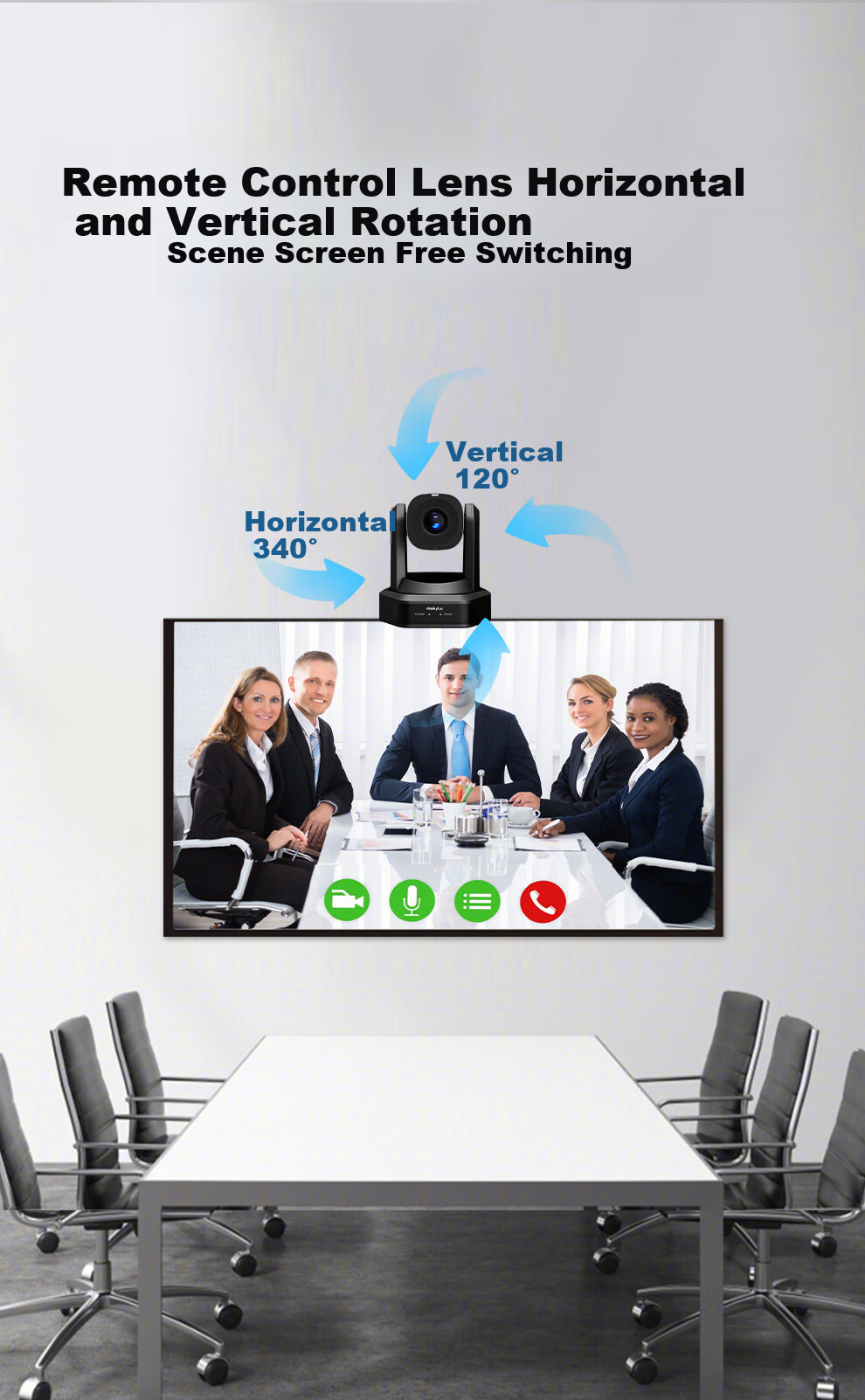 Lenovo ThinkPlus Video Conference Camera with Microphone And Pan-Tilt Zoom, 1080P HD, 10x Optical Zoom, AI Tracking Auto Focus YT-HD18S 6