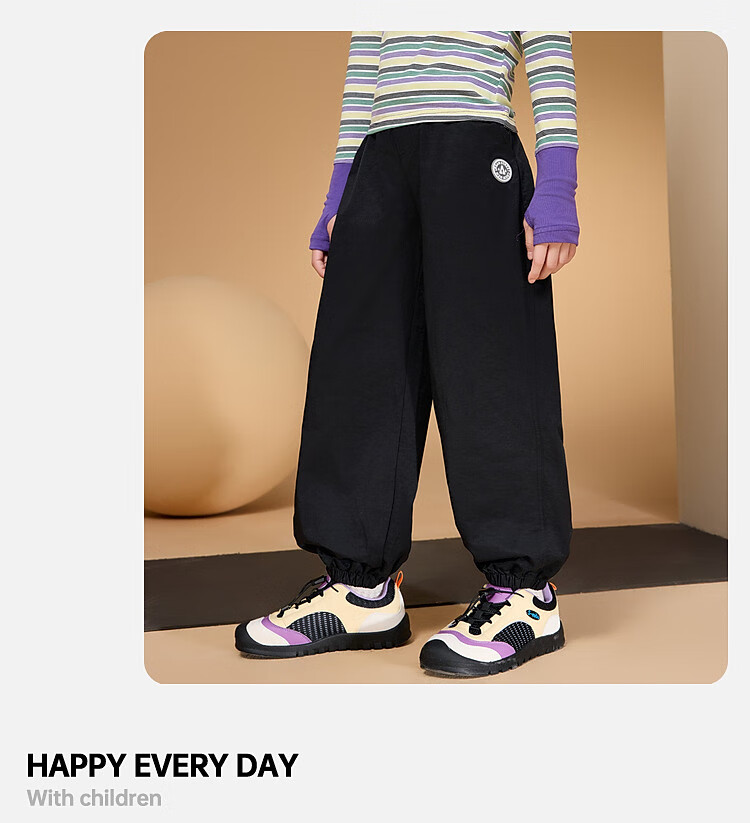 ASK JUNIOR Children's Clothing Girls' Youth Autumn Sports Pants Jogger Running Casual Trousers Black 110 35