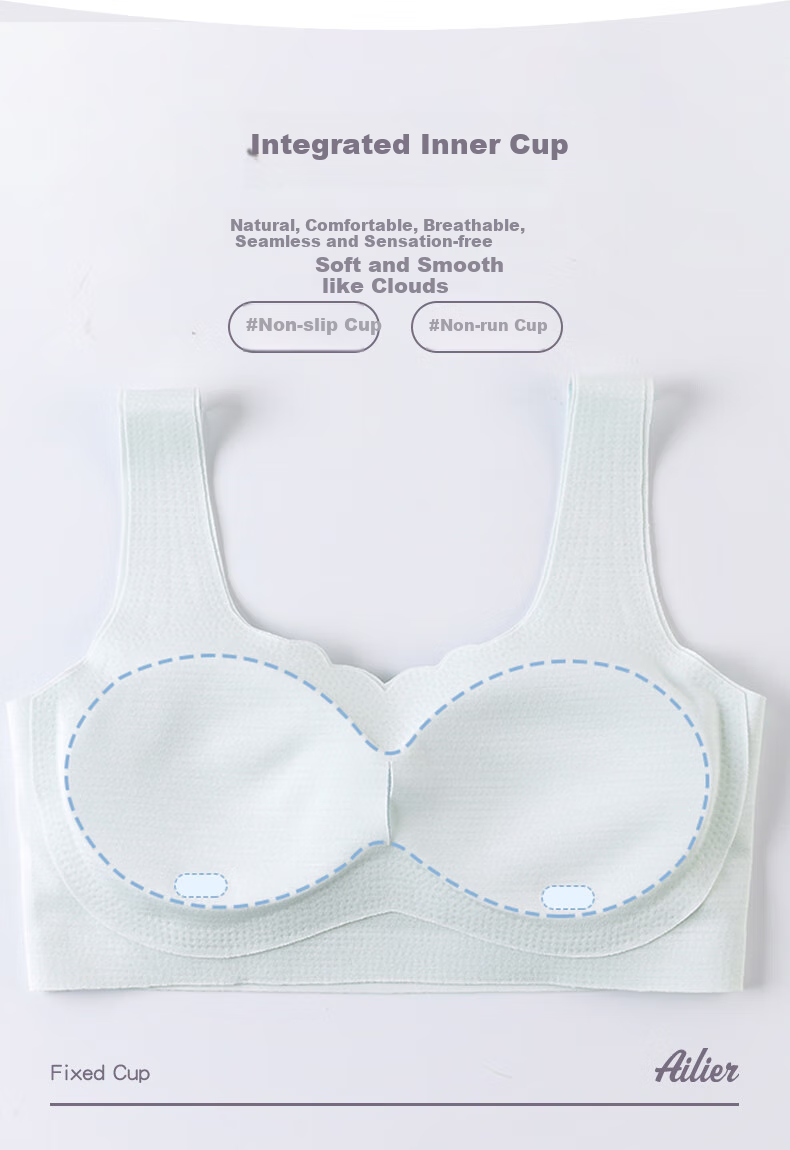 Ailier &ouluola Girls' Training Bra, Puberty Camisole for Middle School Students Ages 12-16, Thin Bra for Young Girls, Style 61 White M 7