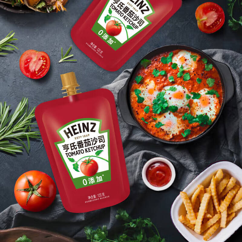 亨氏(Heinz) 番茄酱 番茄沙司 120g*4袋装 卡夫亨氏出品