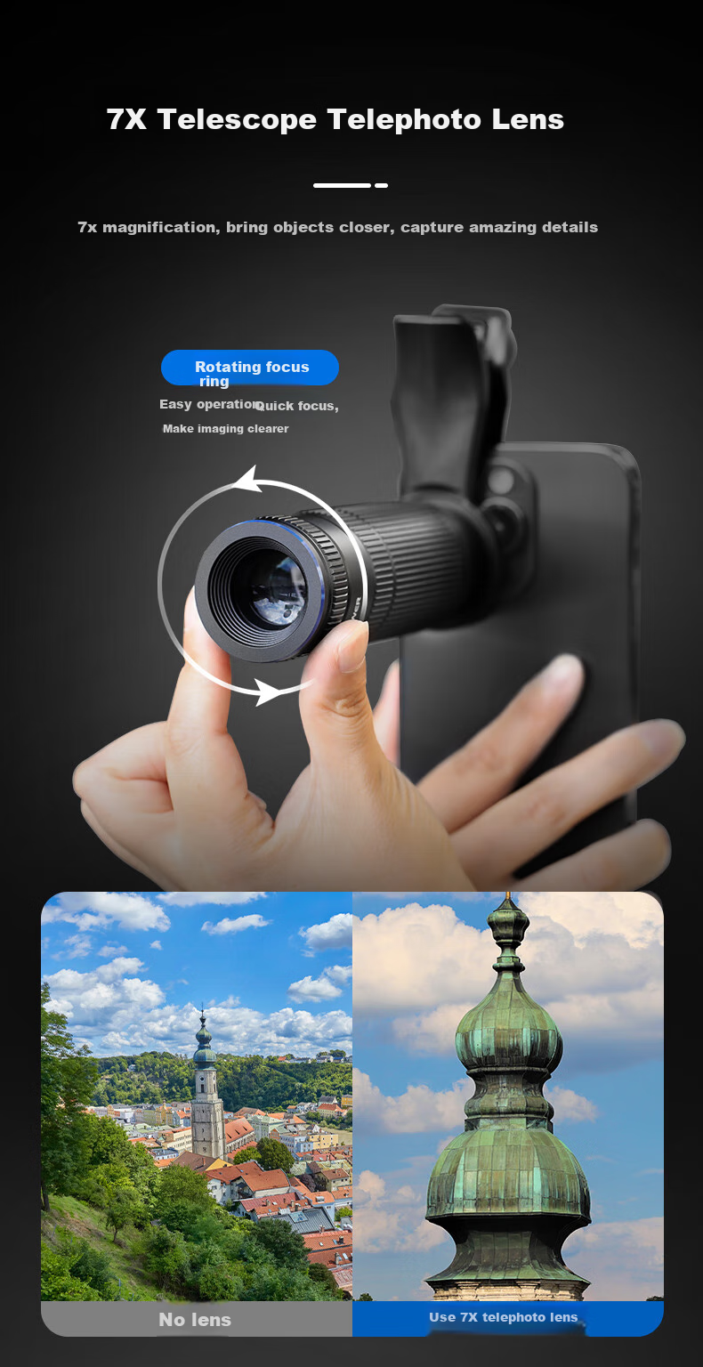 NEEWER Smartphone Lens, 7x Telephoto Master-Level Phone Camera, High-Definition Professional Shooting, Compatible with Apple 18 Pro And Huawei, Universal External DSLR-Level Concert Macro Photography Tool 11
