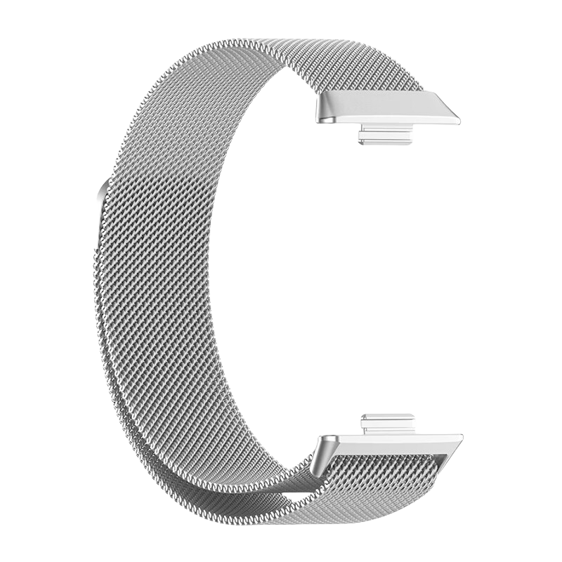ESCASE Magnetic Milanese Stainless Steel Waterproof Watch Strap with Clasp for Huawei Watch Fit5/4, Fit3/fit4pro, Breathable Comfortable Silver