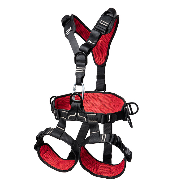 Kanle Five-Point Safety Harness for Outdoor High-Altitude Work, Air Conditioning Installation Full Body Safety Belt Fall Protection Cushion Pack, Safety Harness + 1.8m Single Small Hook + Cushion Pack