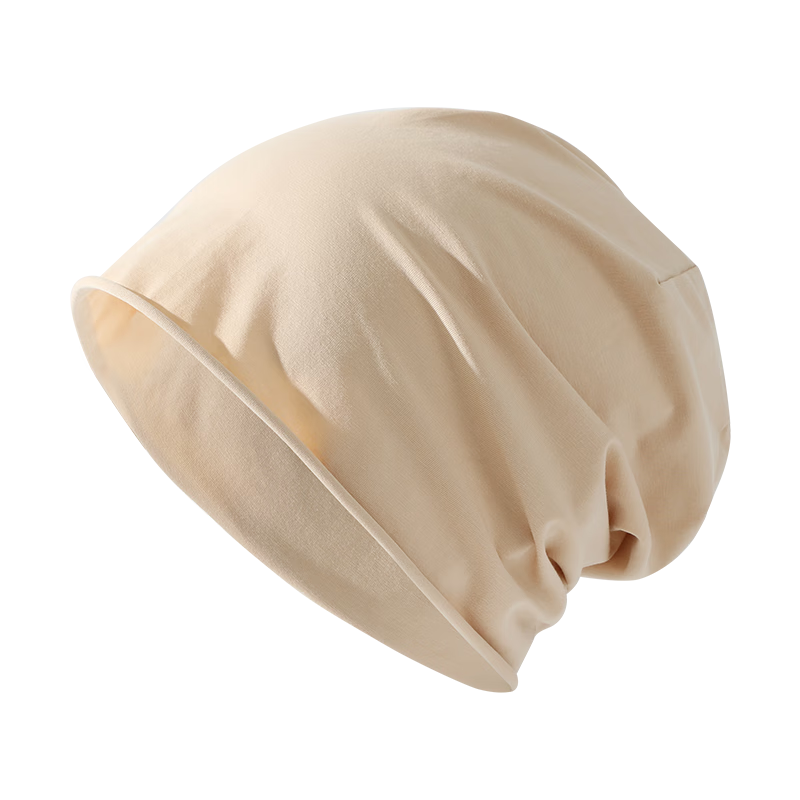 Nanjiren Men's Thin Sleep Cap, Closed-Toe Cap, Hairless Cap, Air Conditioning Cap, Sleep Cap, Postpartum Cap, Slouch Hat, Khaki