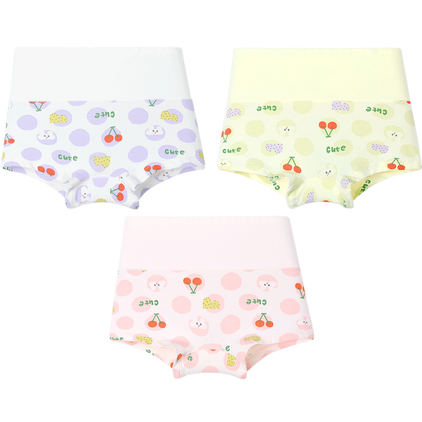 Jiusuiban Kids Girls 7A Antibacterial Boxer Briefs High-Waist Silk Gusset Shorts for Children Class A