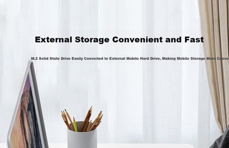 LinkStone M.2 NVMe Portable Hard Drive Enclosure, Type-C 3.2 Interface SSD Enclosure for Laptops, Full Aluminum External Enclosure 3