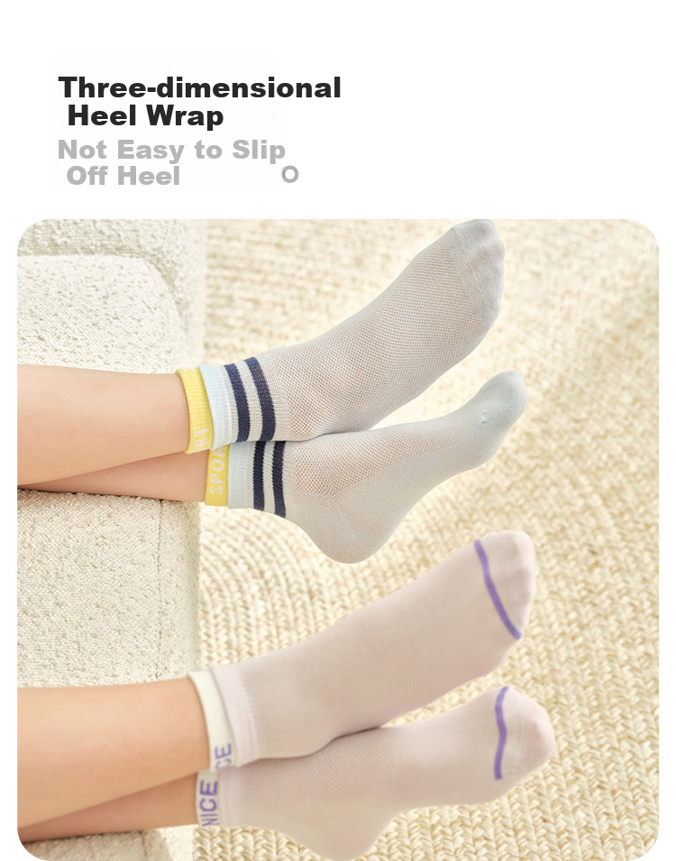 Hodo Children's Socks, Summer Thin Style, Boys And Girls Mesh Breathable Cotton Socks, Baby Mid-Calf All-Season Socks W5022 22-24 6