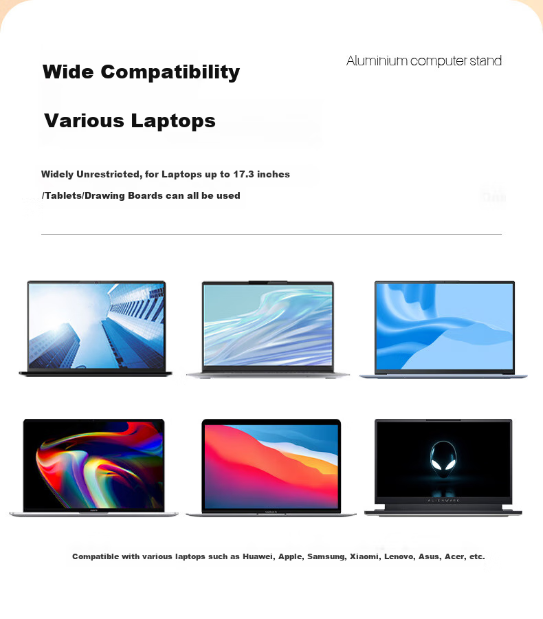 JPLAYER Laptop Stand, Computer Cooling Stand, Foldable Height-Increasing Stand, Portable Adjustable Vertical Handheld Laptop Stand, for Gaming Laptops, Apple Mac, Lenovo Legion, Huawei Computers, Black 9