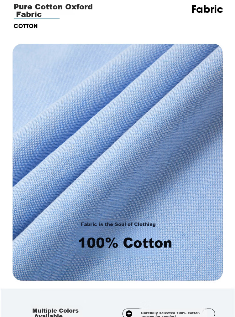 LIMENG Pure Cotton Long-Sleeve Shirt for Men, Solid Color All-Cotton Oxford Cloth Casual Shirt, Plus Size, White, Size 38 4