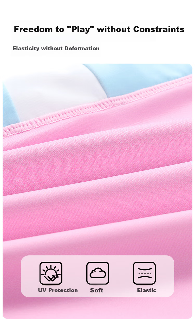 Annil Children's Clothing, Boys And Girls One-Piece Swimsuit, Long-Sleeve Shorts Set, 2025 Summer New Style, Elastic Waist, Form-Fitting 1