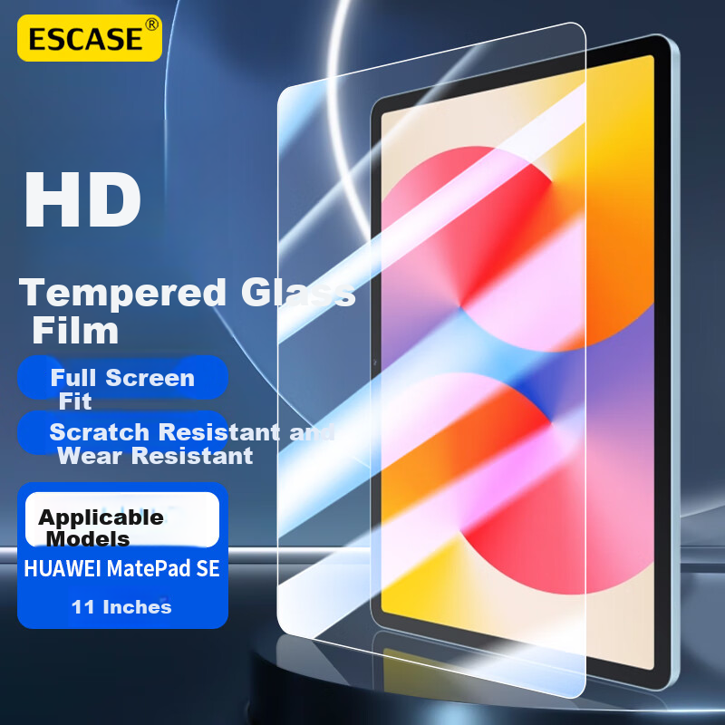 ESCASE Tempered Glass Screen Protector for Huawei MatePad SE, Compatible with 11-Inch 2024 Model Active Edition Tablet, Protective Film with High Definition, Shatterproof And Scratch-Resistant
