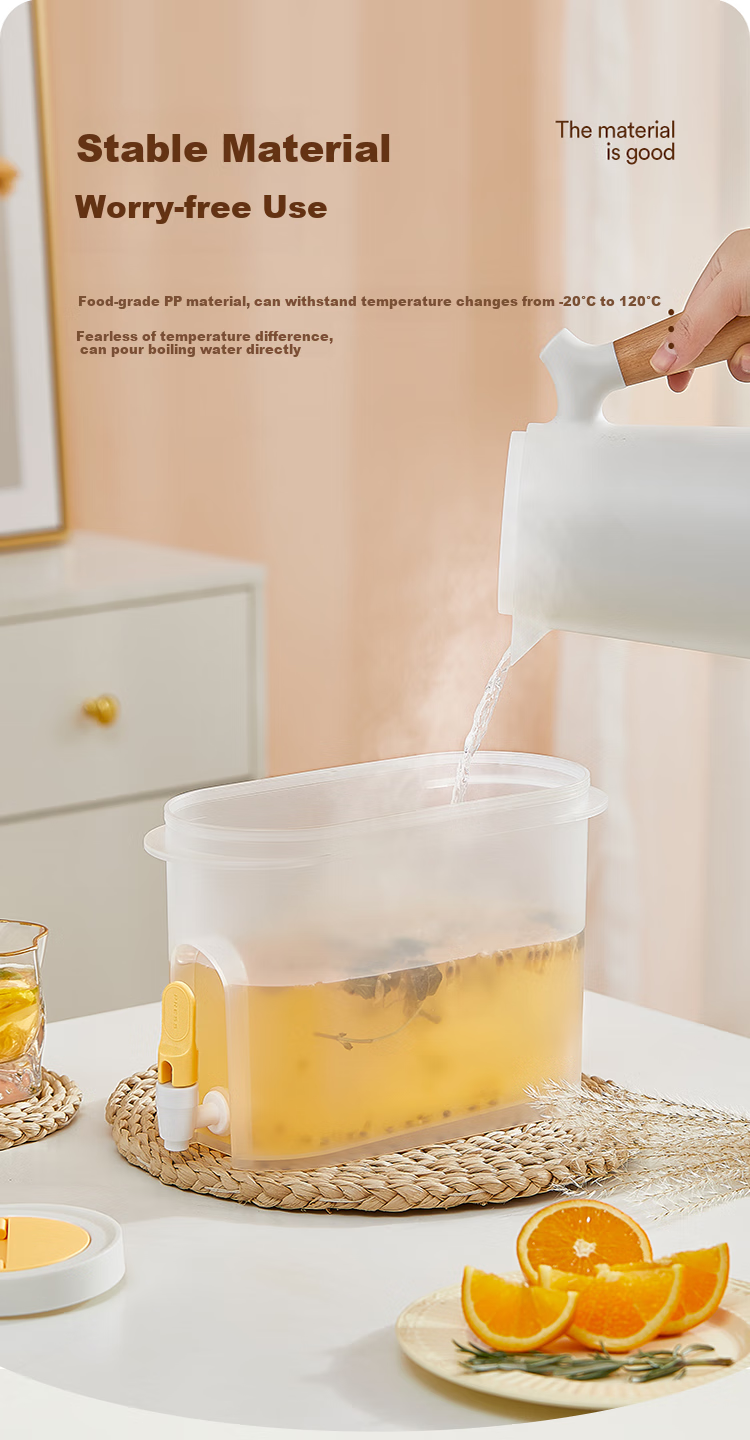 JEKO&JEKO Refrigerator Cold Water Pitcher, Cold Water Jug, Ice Water Pitcher, Cold Brew Pitcher, Beverage Container with Tap, Cold Drink Container, Fruit Tea Jug, Lime Gree 4