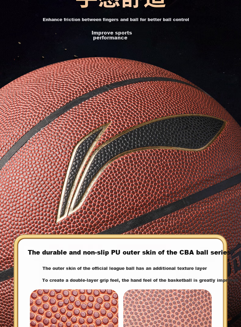 Li-Ning Basketball Size 6 for Women, Indoor And Outdoor Non-Slip Wear-Resistant CBA Match Training Middle School Exam Youth Size 6 Basketball Gift 4