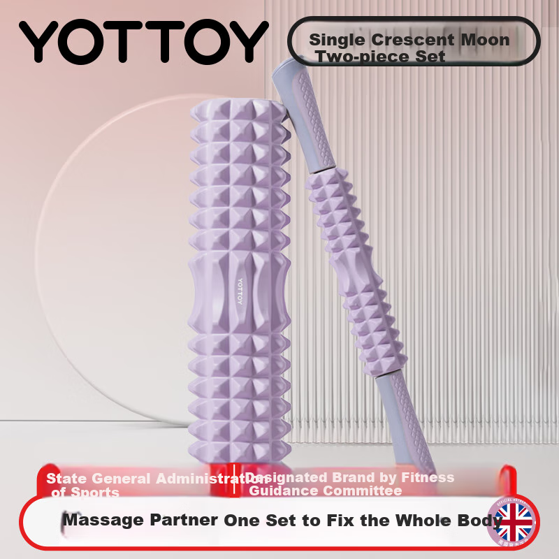Yottoy Foam Roller, Spiked Bar Muscle Relaxation Leg Massage Roller Wheel Yoga Column Fitness Equipment
