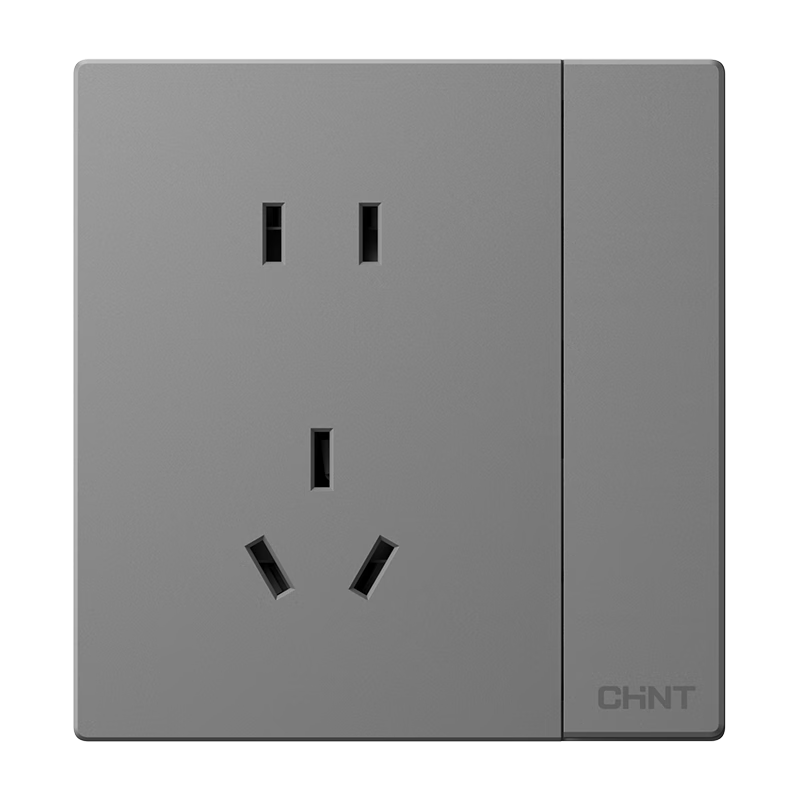 CHNT Switch Socket No-Paint Cream Style Large Panel Socket Faceplate Concealed X1M One-Gang Single-Control Five-Hole