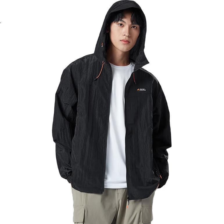 TECTOP Sun Protection Clothing Summer UV-Resistant Couple Style for Travel And Outdoor Activities, Classic Black, Size S