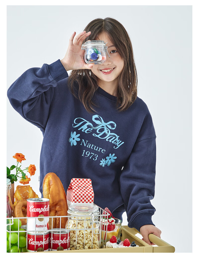 Kechu 2025 Autumn New Parent-Child Collection for Older Girls, Round Neck Sweatshirt with Loose Long Sleeves, Bow Tie Print Top 2