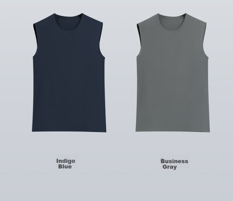 Hodo Cotton Spandex High-Elastic Vest for Men, Round Neck Fashion Sports Undershirt, Business Gray, 2XL(180) 8