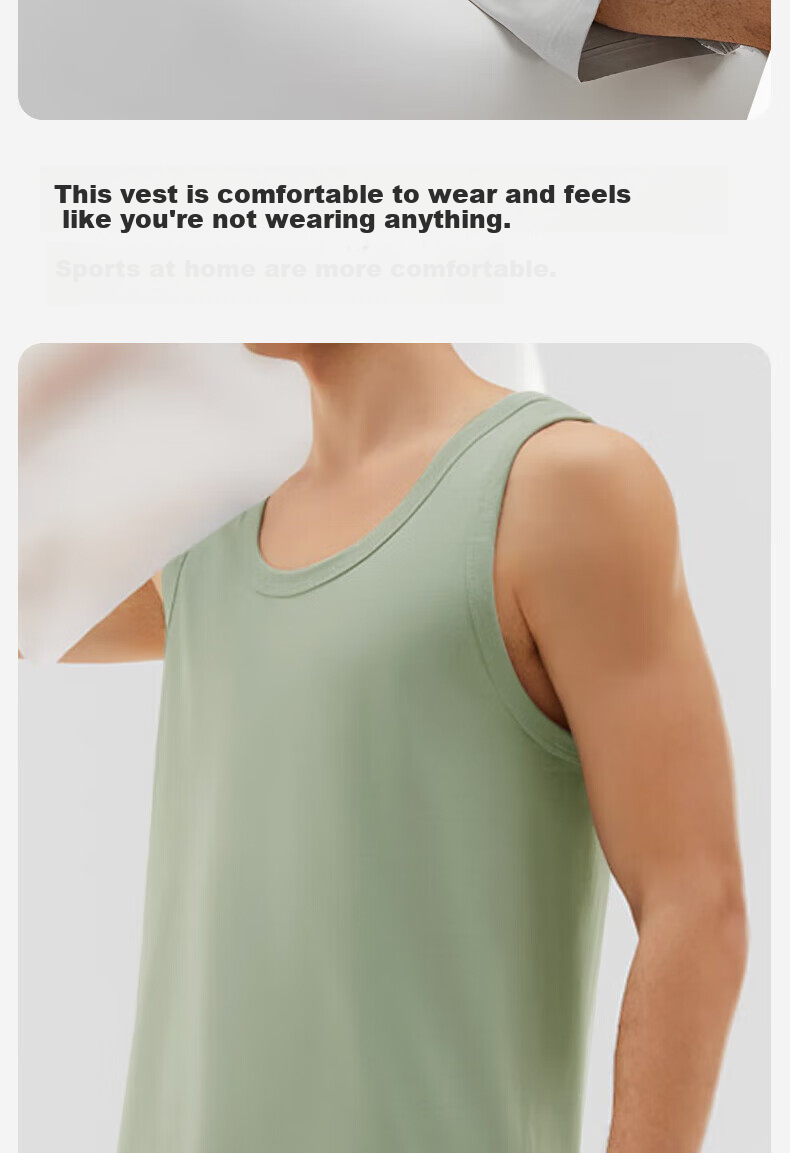 SEPTWOLVES [100% Cotton Soft Comfortable] Wide Shoulder Tank Top for Men, Pure Cotton Undershirt Sleeveless T-Shirt, Sports Fitness Vest Sweat Shirt 5