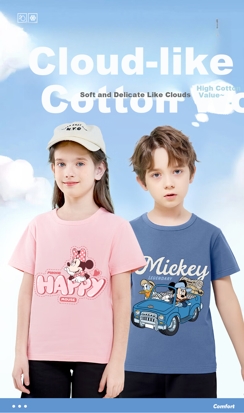 Disney Children's Clothing, 2026 Summer New Thin Girls' Pure Cotton Short-Sleeve T-Shirt Set, Korean-Style Loose-Fitting Slimming Children's Pants 27